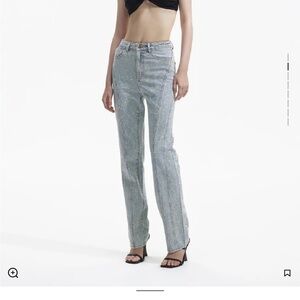 Self-Portrait Blue Straight Leg Jeans